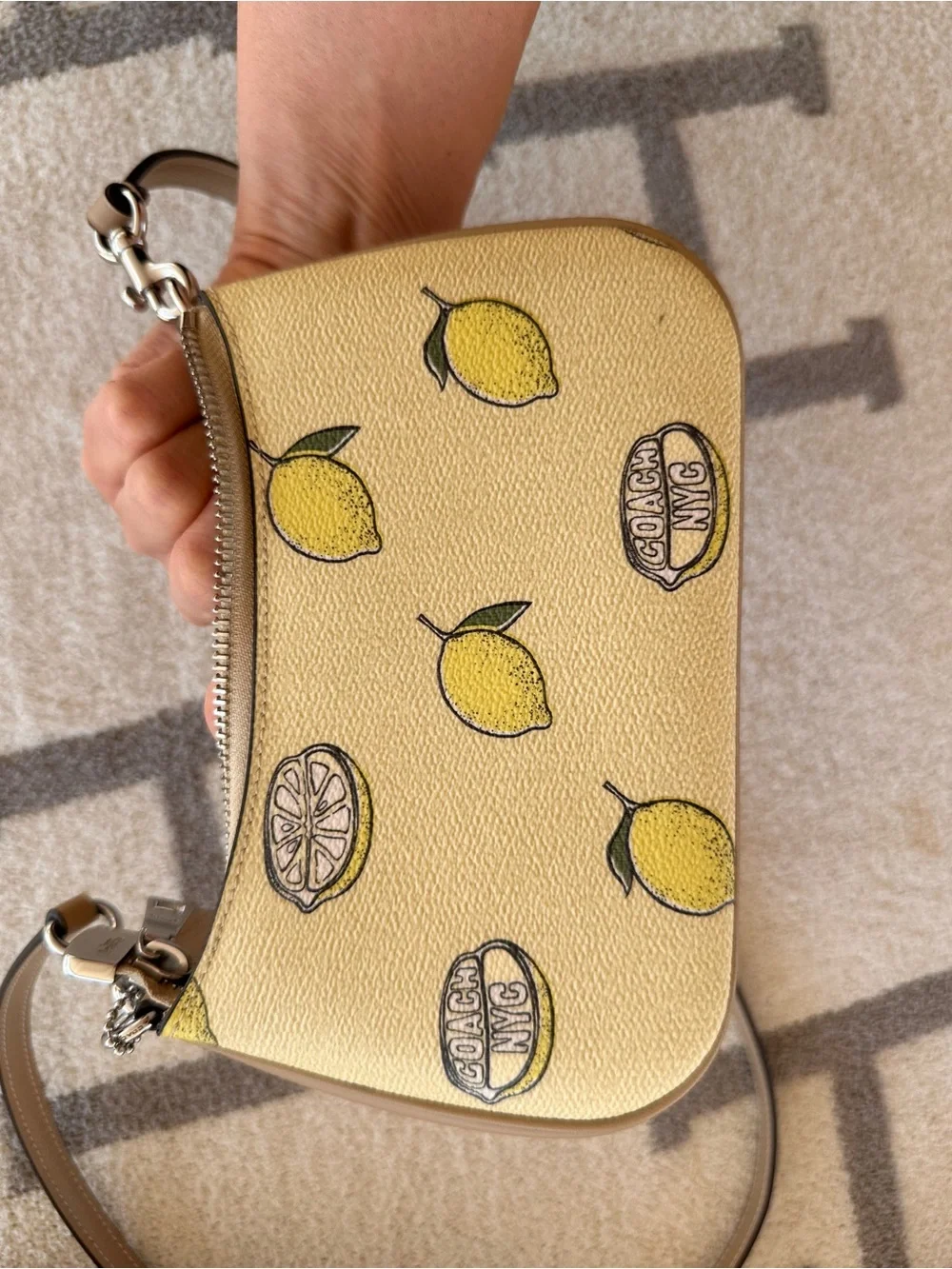 Coach Yellow Lemon Print Crossbody Bag